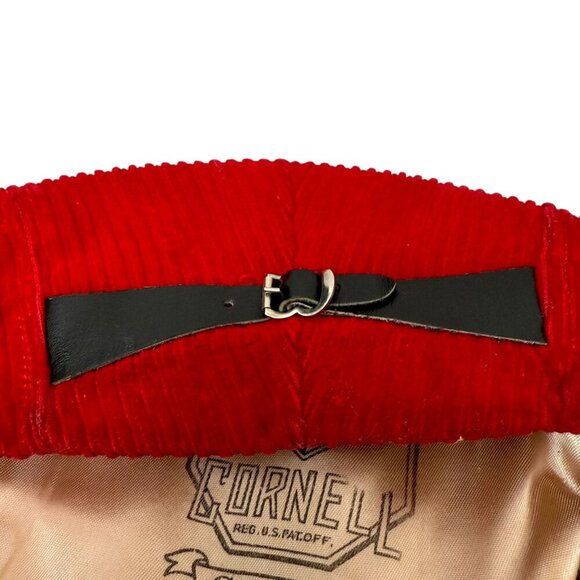 Vintage Cornell Caps Corduroy Hat Ivy League Red Newsboy 7 1/8 Rare Find! - Picture 10 of 15